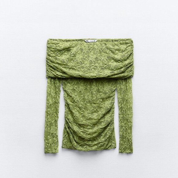 BLOGGER'S FAVE! Zara Green Lace Top NWT - Picture 14 of 16